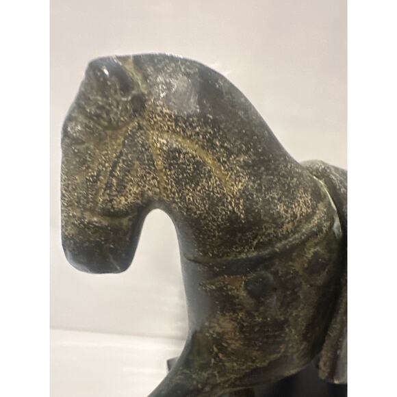 Bronze Horse bookend Statue Art Piece San Francisco Bay Trading Patina Wood Base - Picture 9 of 14